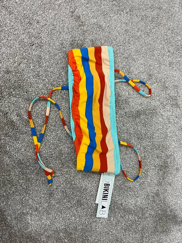 New The Bikini Lab Small Striped Bandeau Bikini Top NWT - Image 3