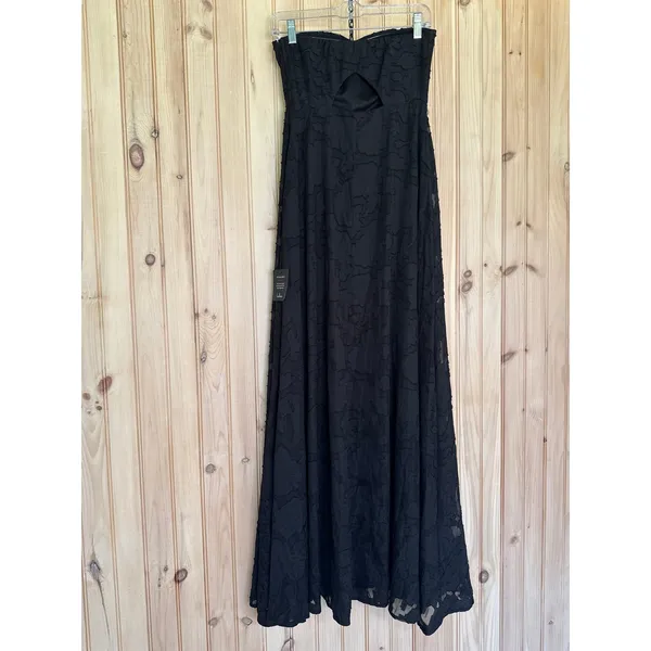 NWT Lulus Garden of Romance Black Floral Burnout Strapless Maxi Dress Gala Sz S - Image 6