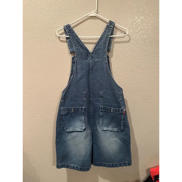 Vintage 90s Disney Pride Mickey Mouse Patriotic USA Overall Shorts S - Image 5