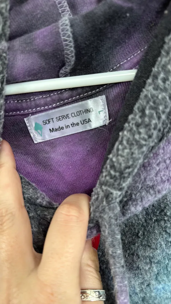 Soft Serve Clothing Boutique Purple Tie Dye Hoodie - Image 2
