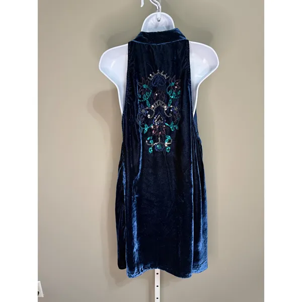 Free People Jill's Velvet Sequin Swing Mini Dress Whimsigoth M‎ Romantic Gothic - Image 4