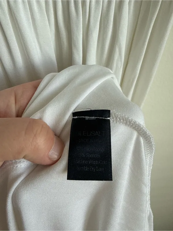 Bleusalt Strapless Smocked Midi Maxi Dress White Micromodal Size 1 Small - Image 10