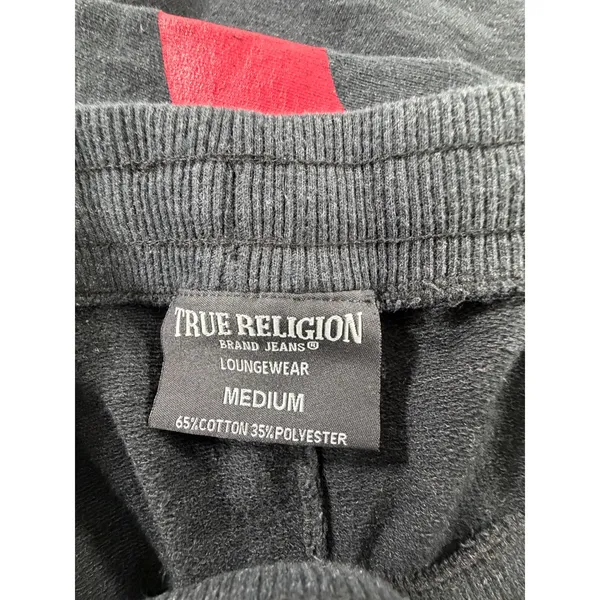True Religion Womens Joggers Black Red Horseshoe Logo Loungewear Sweatpants M - Image 5