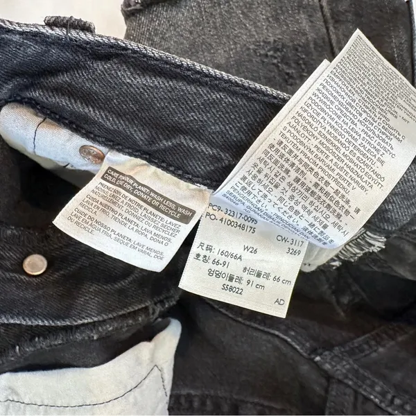 Levi's ® 501® Original Fit HR Denim Shorts - Faded Black - 26W - Image 11