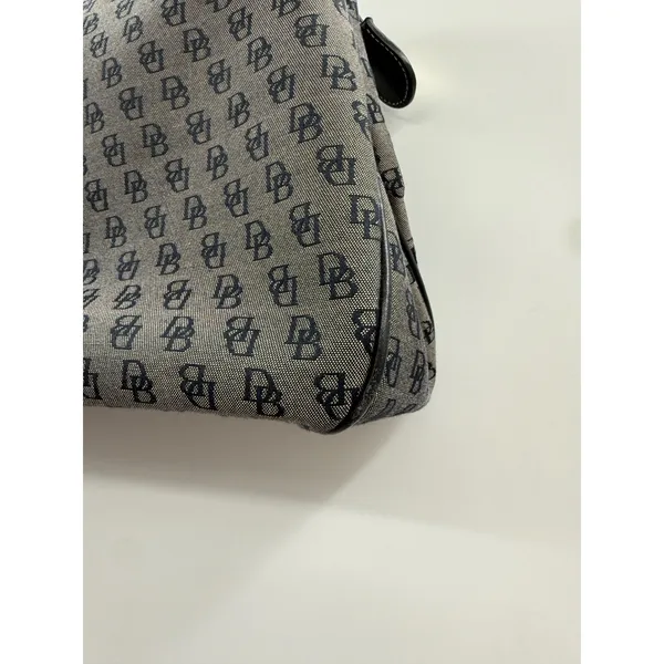 Dooney & Bourke Signature Monogram Jacquard Satchel Gray‎ Black Shoulder Bag - Image 8