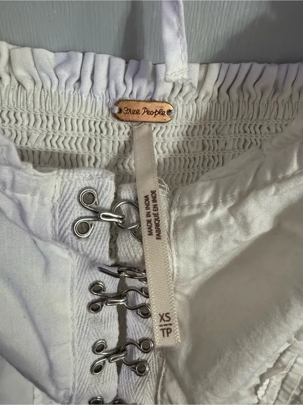 Free People White Hook-and-Eye Amelia Corset Top Size XS - Image 4