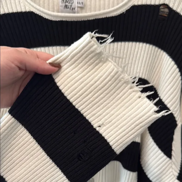 Princess Polly London Bridge Striped Distressed Sweater size XS/S - Image 7
