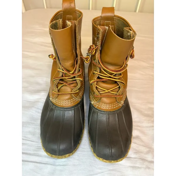 Vintage L.L. Bean Bean Boots Size 6M Brown Leather Made in Maine USA - Image 3