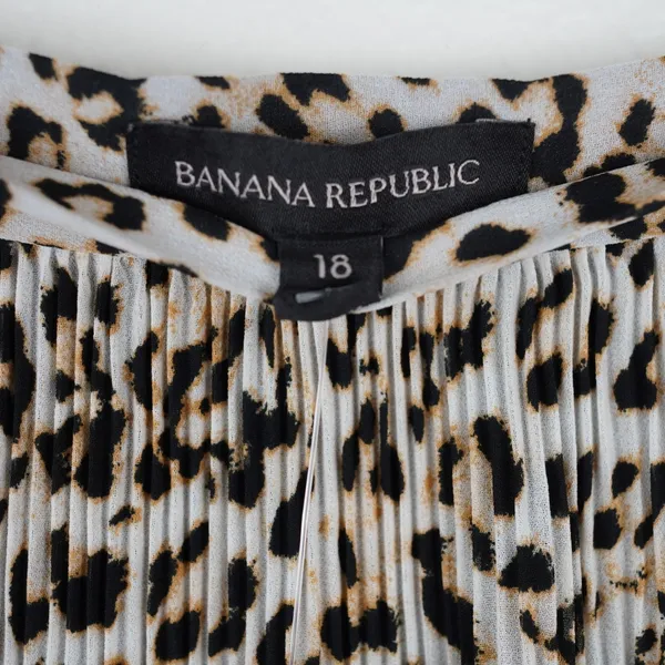 NWT Banana Republic Leopard Print Pleated‎ Midi Skirt Size 18 Cocktail Capsule - Image 2