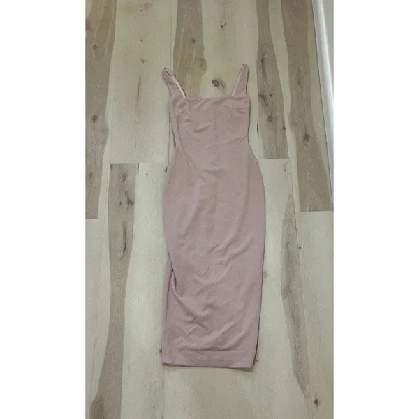 Nookie NWT Women XS Nude Blush Pink Square Neck Midi Dress Minimalist Luxury - Image 10