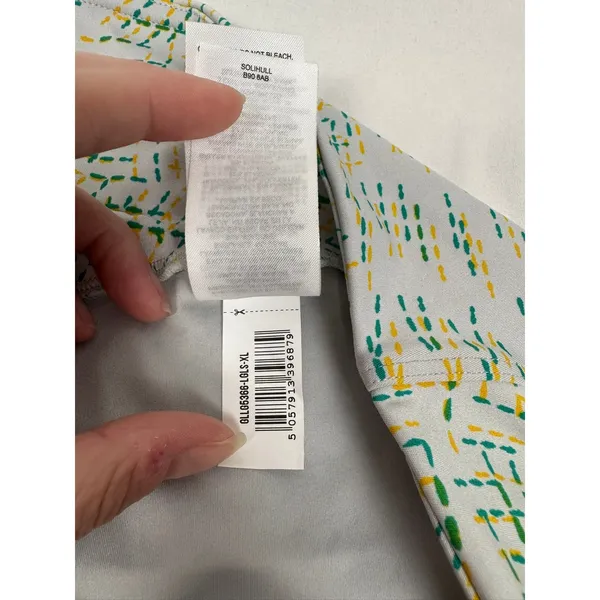 Gymshark Womens XL Grey Green Yellow Swirl Print High Waisted Leggings - Image 5