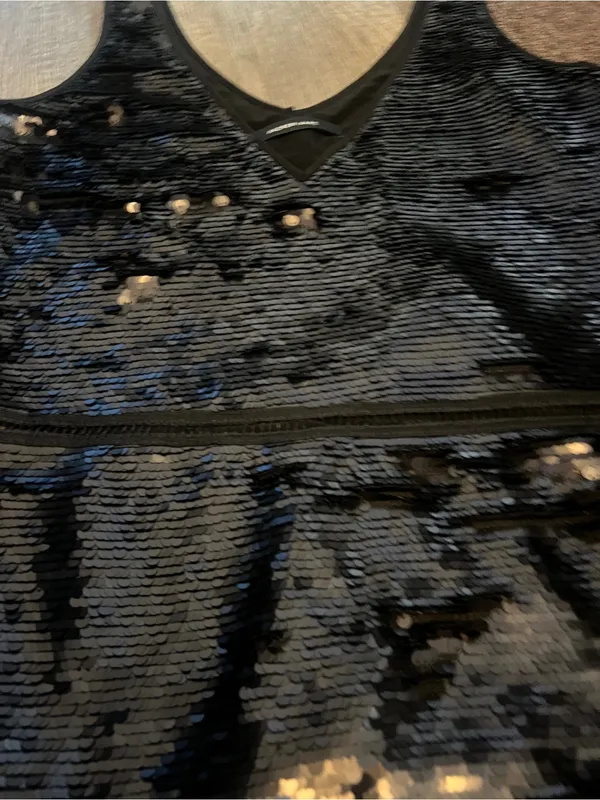 Andrew Marc black full sequin mini dress s/m - Image 5