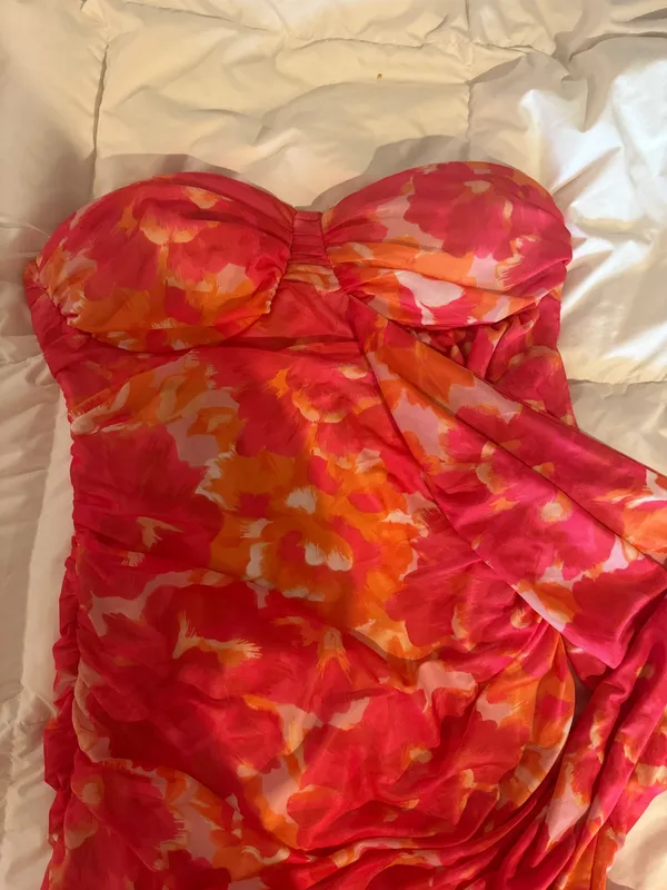 Hello Molly Orange Floral Mini Dress - Image 2