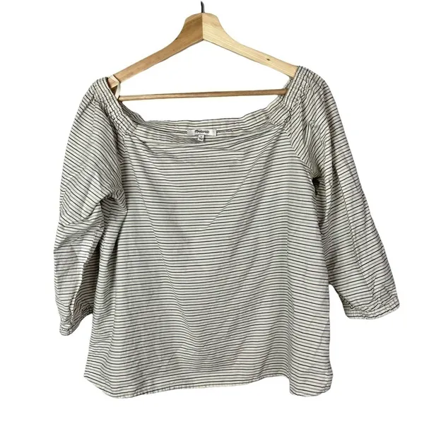 Madewell Jardin Off the Shoulder Long Sleeve Blouse L‎ - Image 4