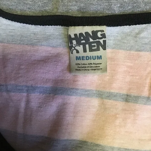 Hang Ten Striped Tank Top Medium Surfer Beach Y2K Skate Cali Casual Tank - Image 3