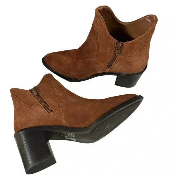 New Seychelles Pretty Little Bird Suede Cognac Brown Boots Fashion Booties Sz 8 - Image 8