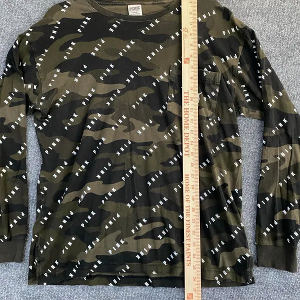 Vs Pink Camouflage Long Sleeve Graphic All Over Print Logo Army Green Y2k - Image 7