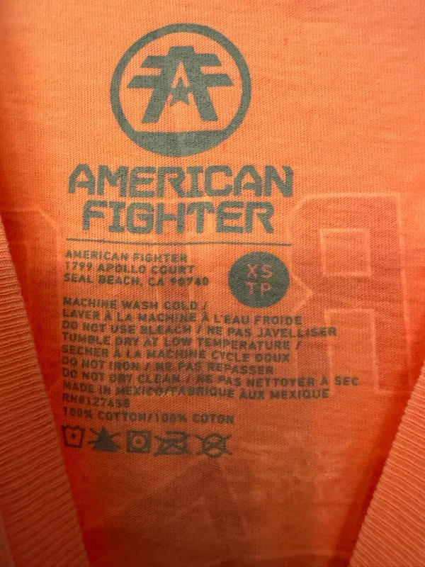 American Fighter Brimley Women's Coral Peach Graphic Cotton Tee Size XS - Image 11