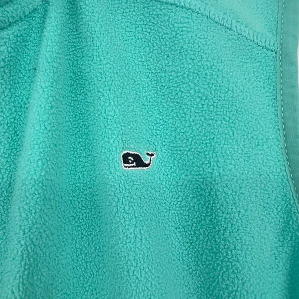 Vineyard Vines Sea Foam Green Soft Fleece Vest whale logo women’s size medium - Image 9
