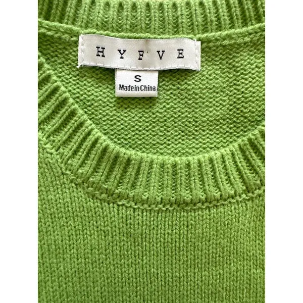 Hyfve - Crew Neck Sleeveless Sweater Vest with Side Ties in Green - Image 2