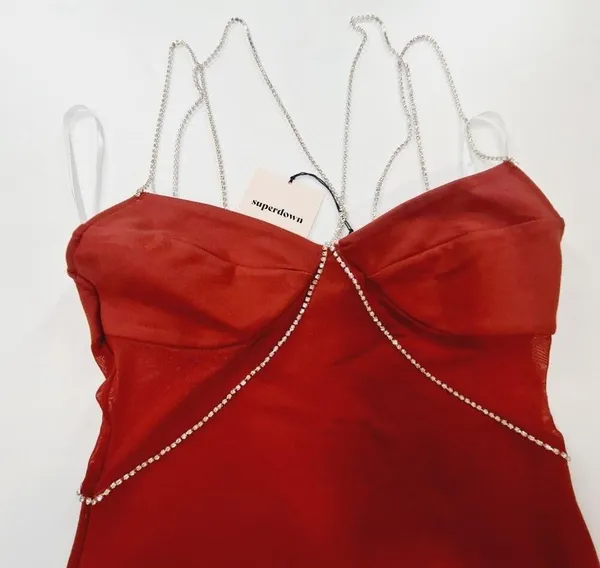 Superdown Jaxie Diamond Mini Dress in Rust Medium - Image 5