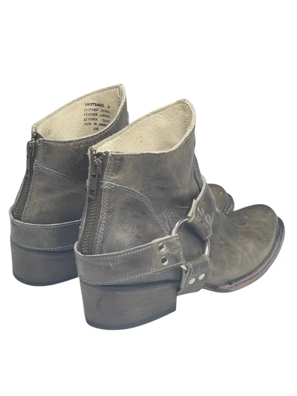 FREEBIRD by Steven aso Free People 𖤐 Santiago Distressed Leather Booties Boots 𖤐 Taupe - Image 3