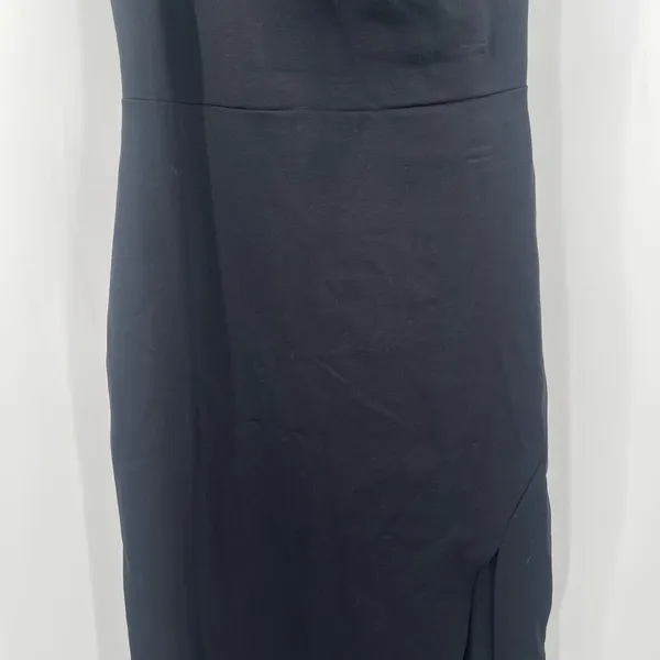 LULU'S Good Times Only Dress Small Maxi Black Bodycon One Shoulder NEW High Slit - Image 9