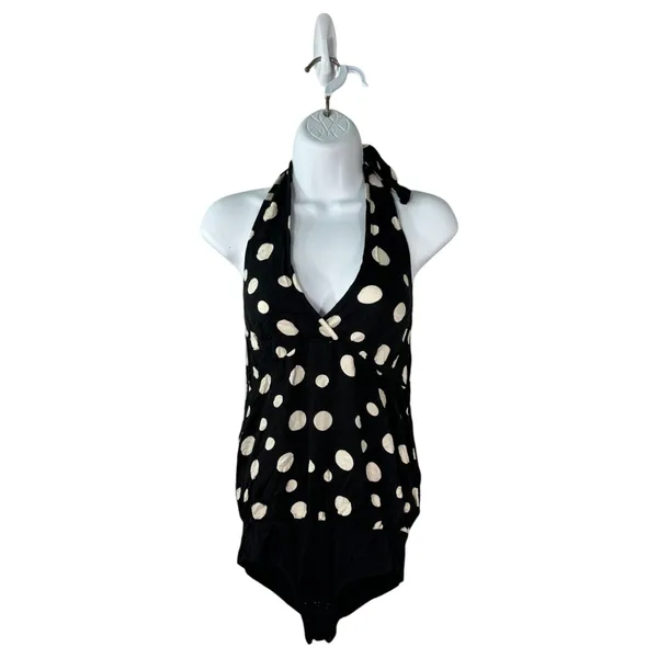 Intimissimi Satin Dots Viscose Halter Bodysuit Size Small - Image 5