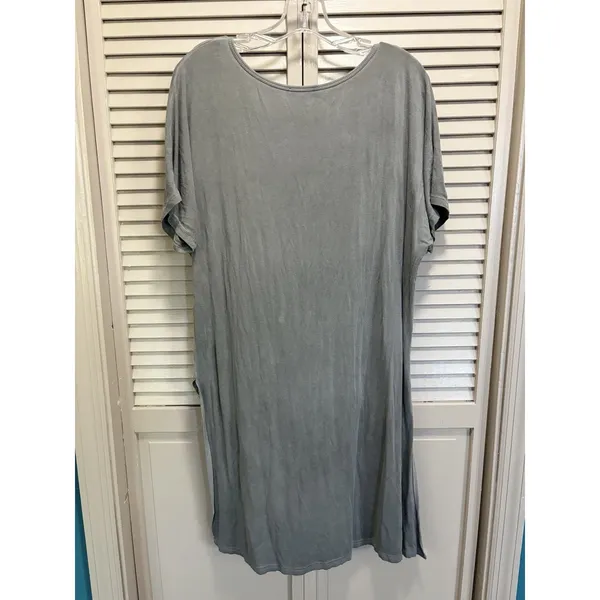 POL Gray Short Sleeve High Low Tunic T-Shirt Size L Soft Casual Relaxed - Image 4