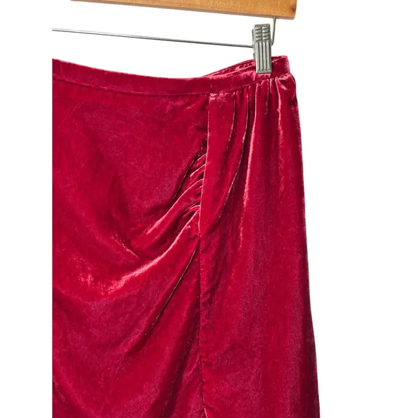 Anthropologie Montie Connie Velvet Mini Skirt size 2‎ Jewel Tone Ruched - Image 6