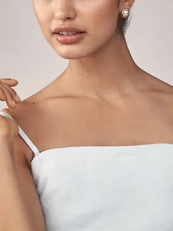 Anthropologie Strapless White Maxi Dress - Minimalist Summer Slip SZ Medium - Image 5