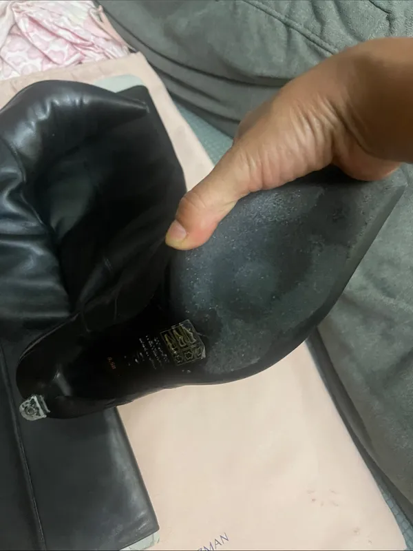 STUART WEITZMAN BLACK LEATHER NAOMI 50 BOOTS SIZE 8.5 - Image 3