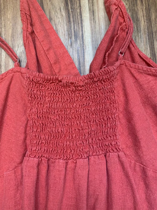 Burnt Orange Button Up Dress - Image 3