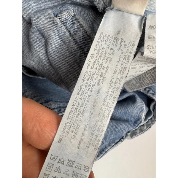 ZARA High‎ Waisted Denim Jeans Paperbag Waist Straight Leg Women S - Image 7
