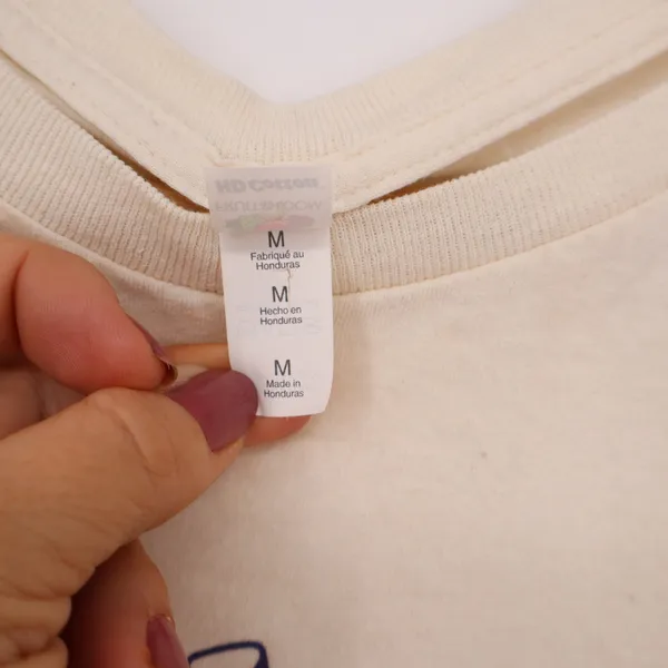Fruit of the Loom T-Shirt Womens Medium HD Cotton Cream Classic Graphic - Image 3