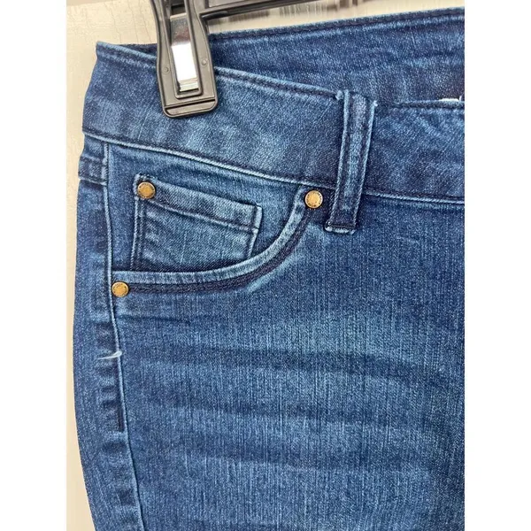 WORKSHOP Republic Jeans Size 6 Dark Blue High Rise Cuffed Skinny Ankle Stretch - Image 5