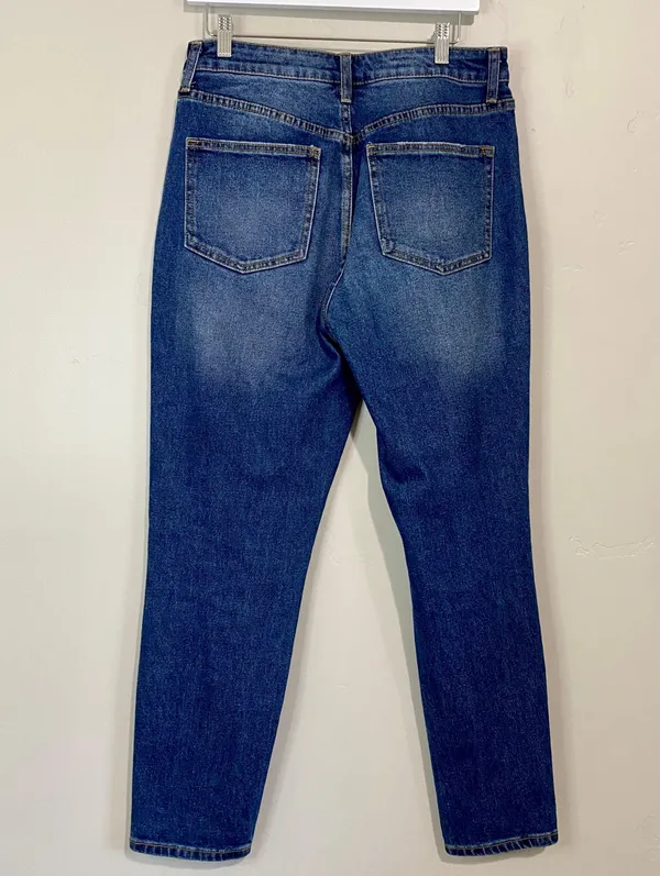 Women’s Distressed Denim Jean Medium Wash Size Juniors 11 - Image 6