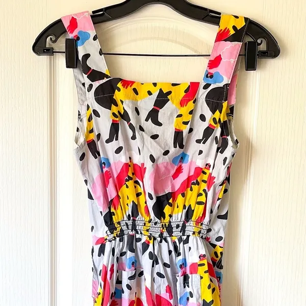 Nooworks Dancing‎ Ladies Overalls Cotton Print XS EUC - Image 7