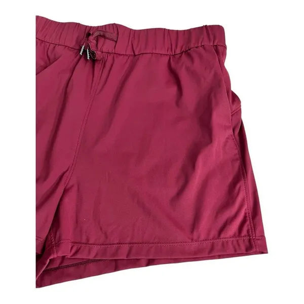 Willit Women's Red Burgundy Active Shorts Size L Pockets Elastic-Waist Sports - Image 3