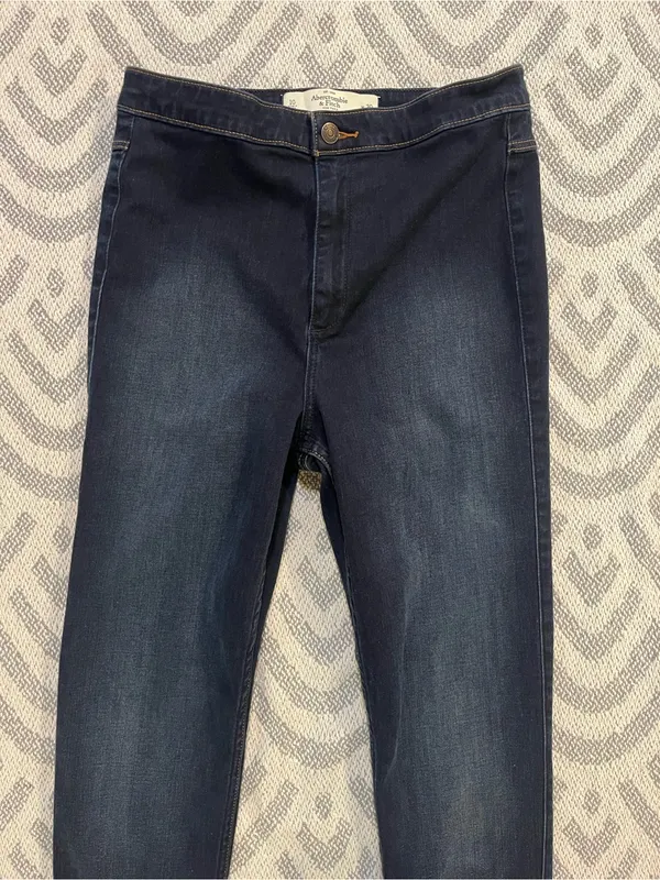 ABERCROMBIE & FITCH Women’s High Rise Dark Wash Blue Denim Skinny Jeans 10 - Image 2