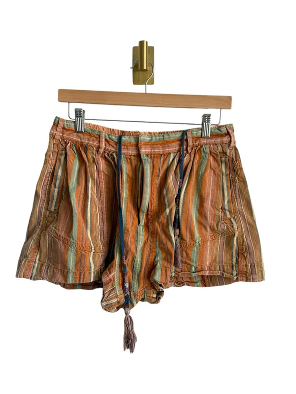 Free People Kahuna Harem Shorts Multicolor Striped Tassel Boho Size Small - Image 2