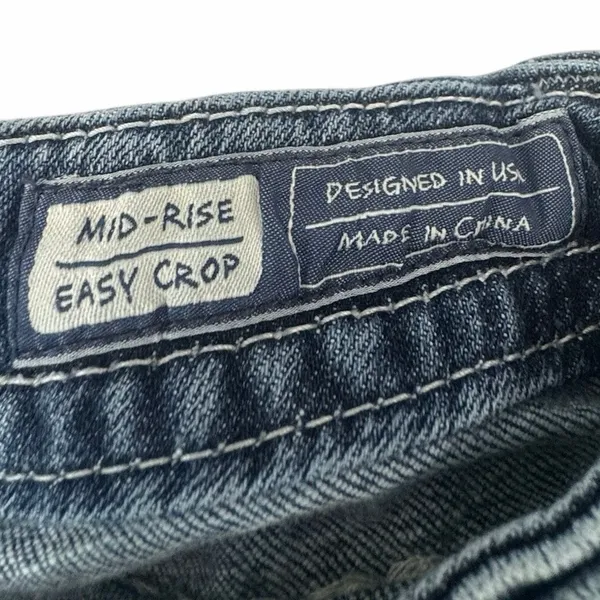 Miss Me Jeans Size 27 Womens Mid Rise Easy Crop Blue Distressed Embellished - Image 5