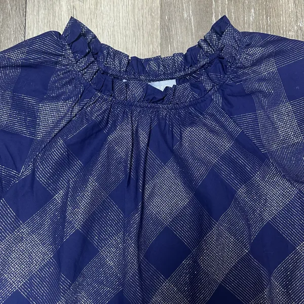 Hill House The Katherine Nap Dress in Navy Blue Glitter Check - Image 3