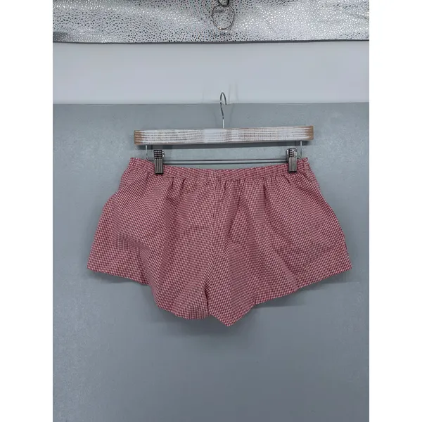 Brandy Melville Womens Lounge Shorts Red White Gingham Check One Size - Image 3