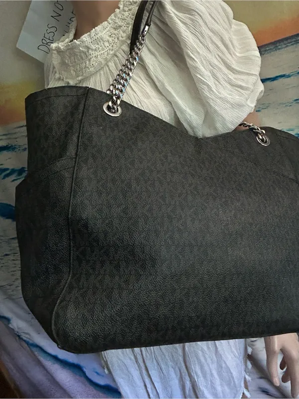 Michael Kors Black Monogram Tote Shoulder Bag - Image 9