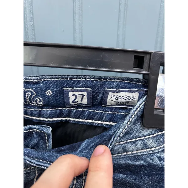 Miss Me JE8003B3L Womens Bootcut Jeans Blue Embellished Rhinestone Size 27 - Image 5