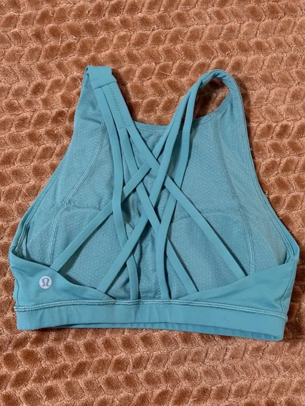 EXCELLENT Lululemon Free To Be Serene Sports Yoga Bra High Neck Pine S 4 C/D - Image 4