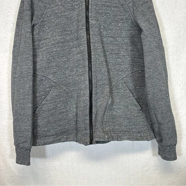 Lululemon Pleat To‎ Street Bomber Jacket in Heathered Snow Slub Coal Size 6 - Image 5