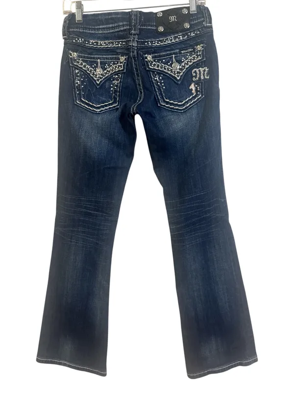 Miss Me JE5453B7R Bootcut Rhinestone Sequin Pocket Jeans - Image 2