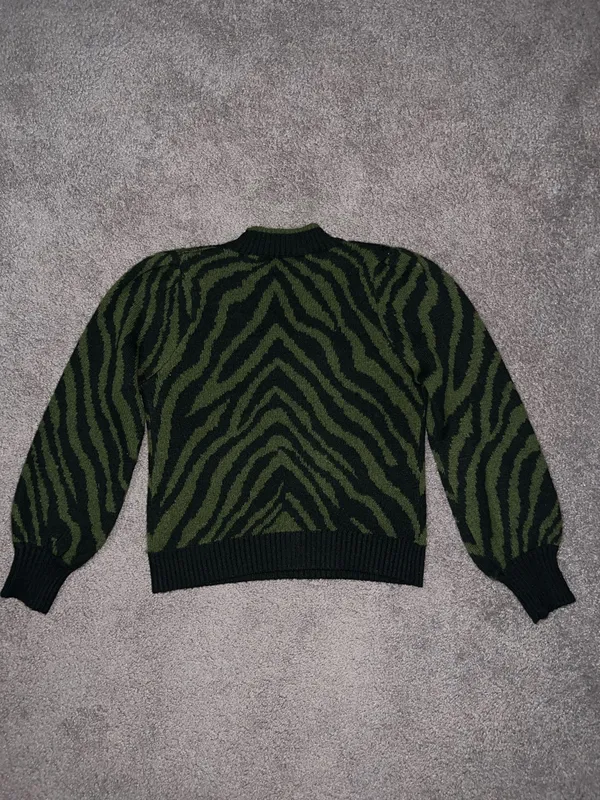 Cloud Chaser Green and Black Knit Pullover Sweater - Image 2